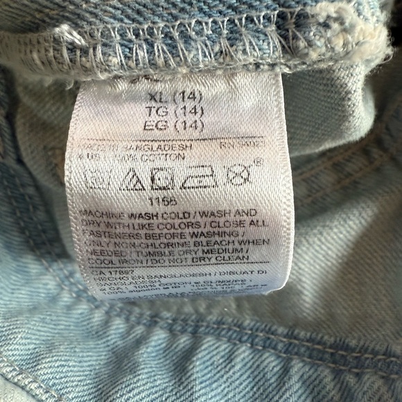 Old Navy girls Light Blue Denim Overalls 4Th July inspired size 14 - Picture 12 of 13